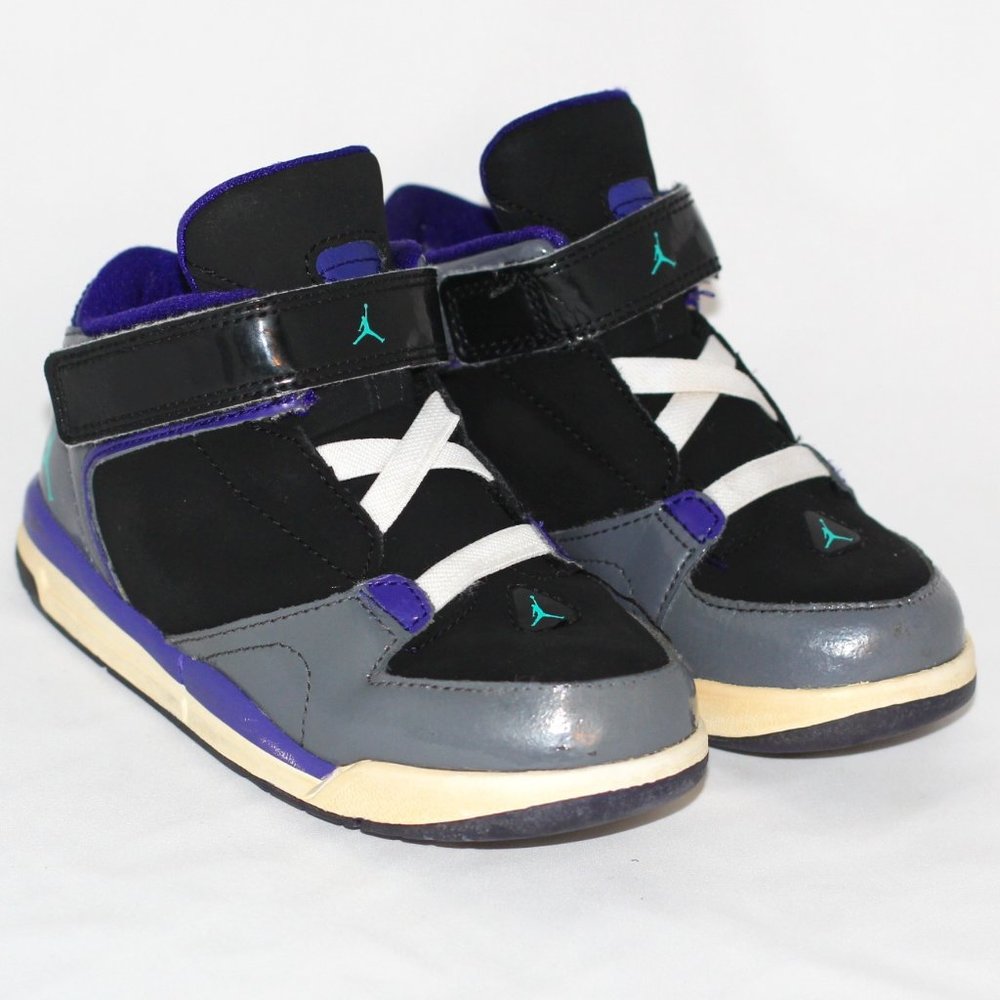 Gray and Purple Jordan Sneakers for Toddler